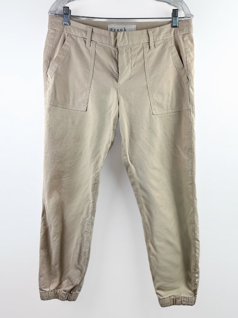 Frank & Eileen Foxrock Pants Size 8 | Beige Utility Jogger | Made in USA